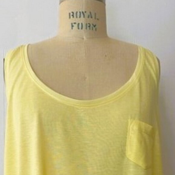 H&M YELLOW MIXED MEDIA CHIFFON TANK TOP L NWT - Picture 5 of 7